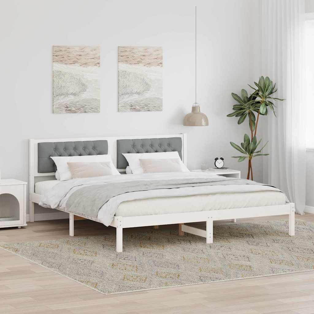 vidaXL Ramka łóżka Jasnoszary 160 x 200 cm Lite drewno sosnowe
