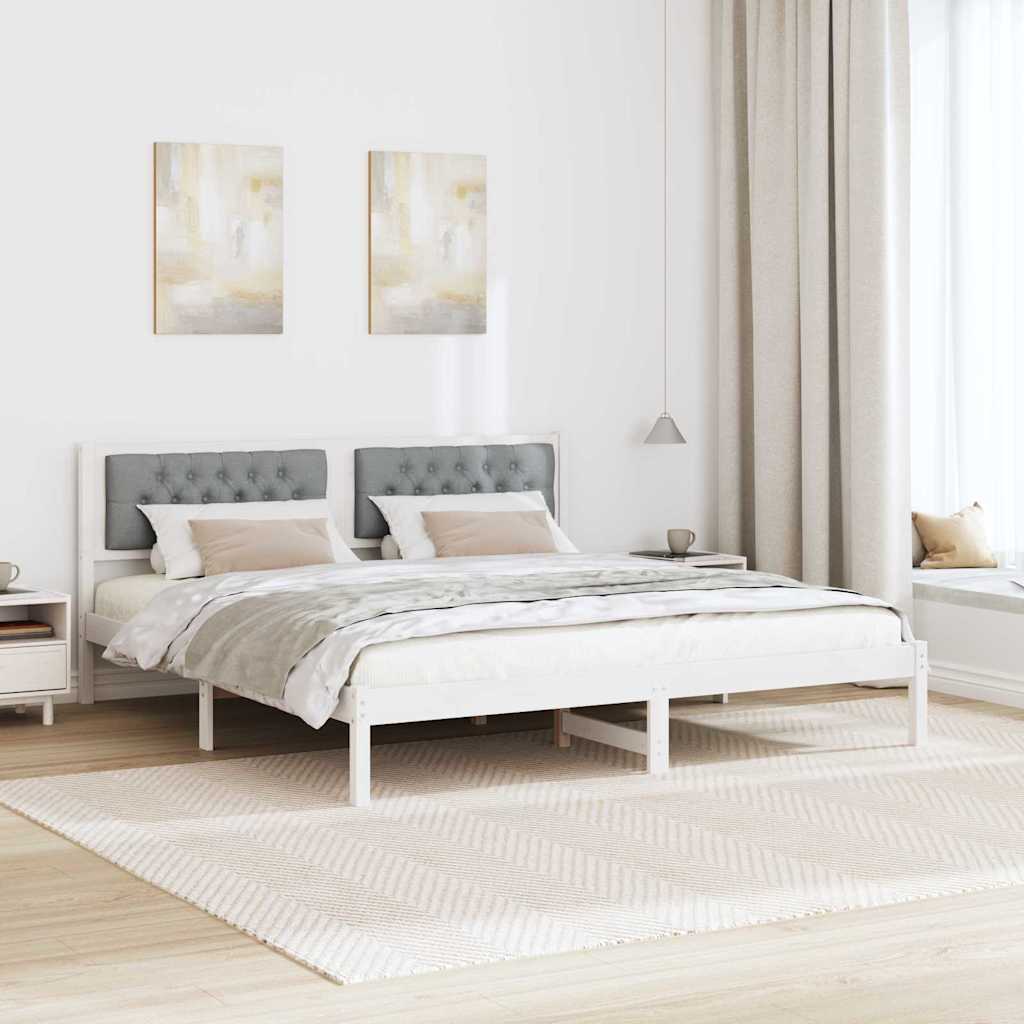 vidaXL Ramka łóżka Jasnoszary 160 x 200 cm Lite drewno sosnowe