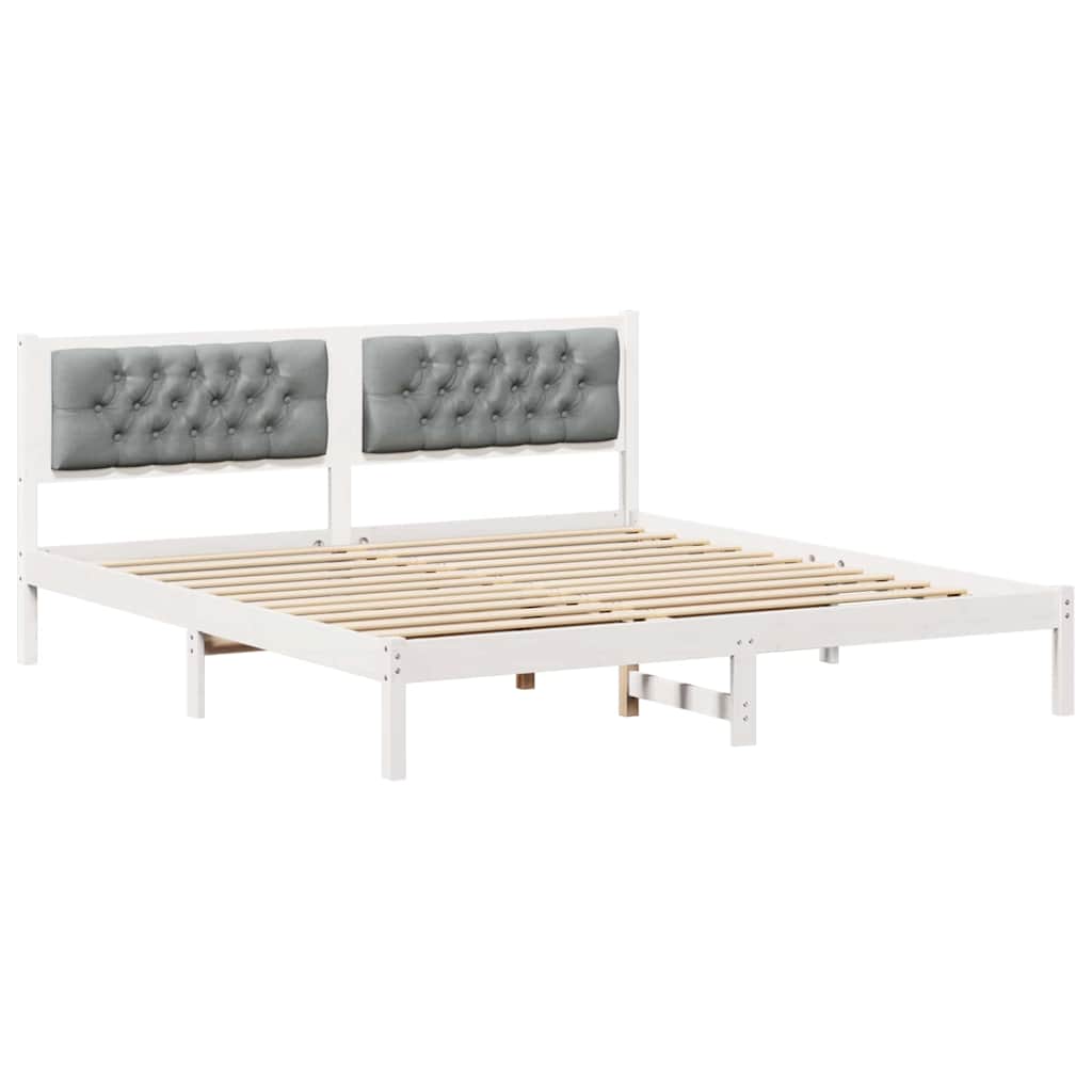 vidaXL Ramka łóżka Jasnoszary 160 x 200 cm Lite drewno sosnowe