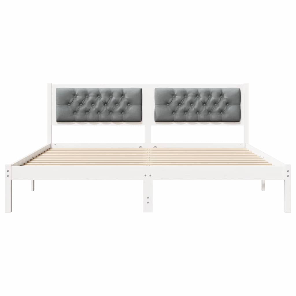 vidaXL Ramka łóżka Jasnoszary 160 x 200 cm Lite drewno sosnowe