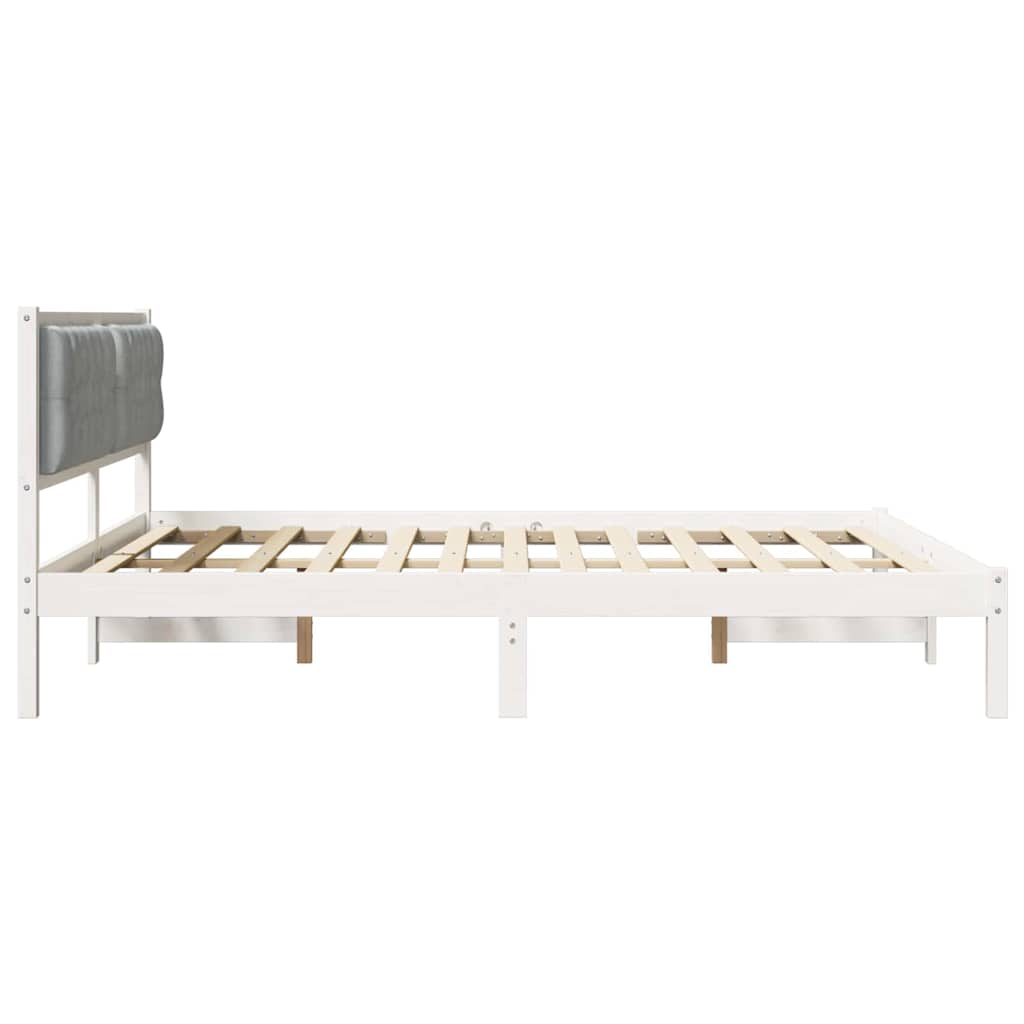 vidaXL Ramka łóżka Jasnoszary 160 x 200 cm Lite drewno sosnowe