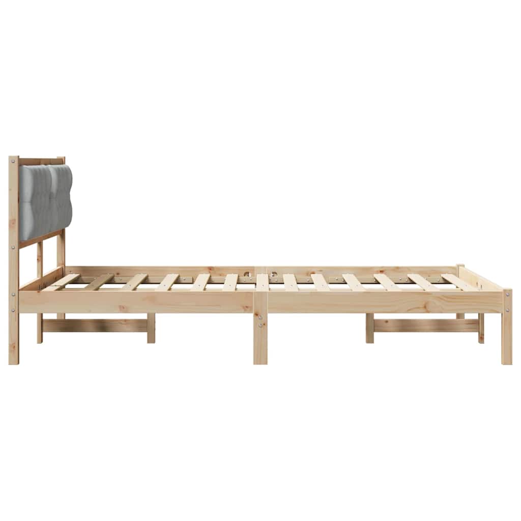 vidaXL Ramka łóżka Jasnoszary 150 x 200 cm Lite drewno sosnowe