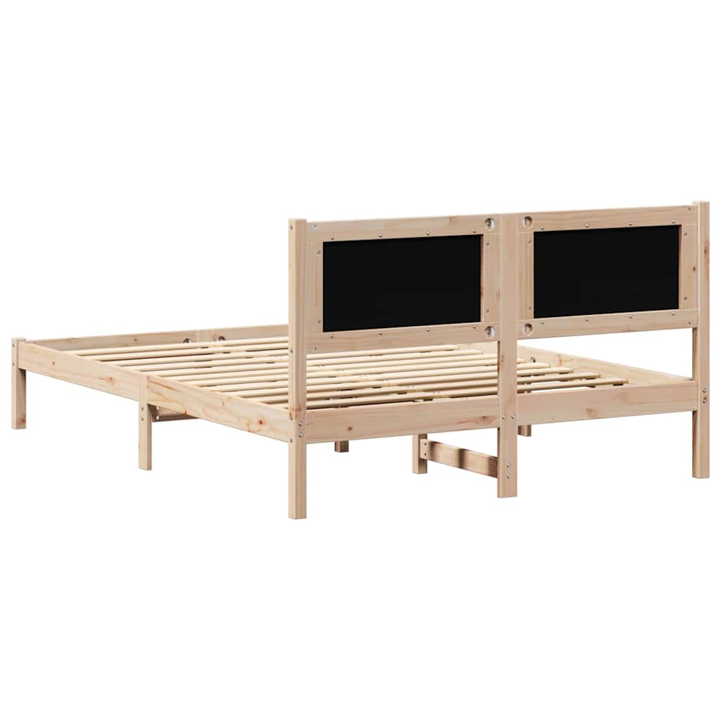 vidaXL Ramka łóżka Czarny 150 x 200 cm Lite drewno sosnowe