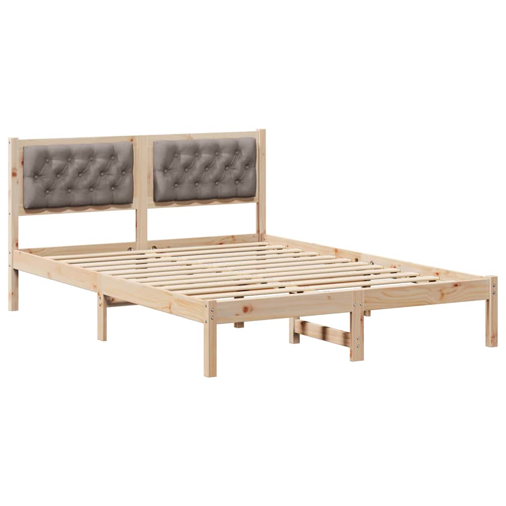 vidaXL Ramka łóżka Ciemnoszary 150 x 200 cm Lite drewno sosnowe