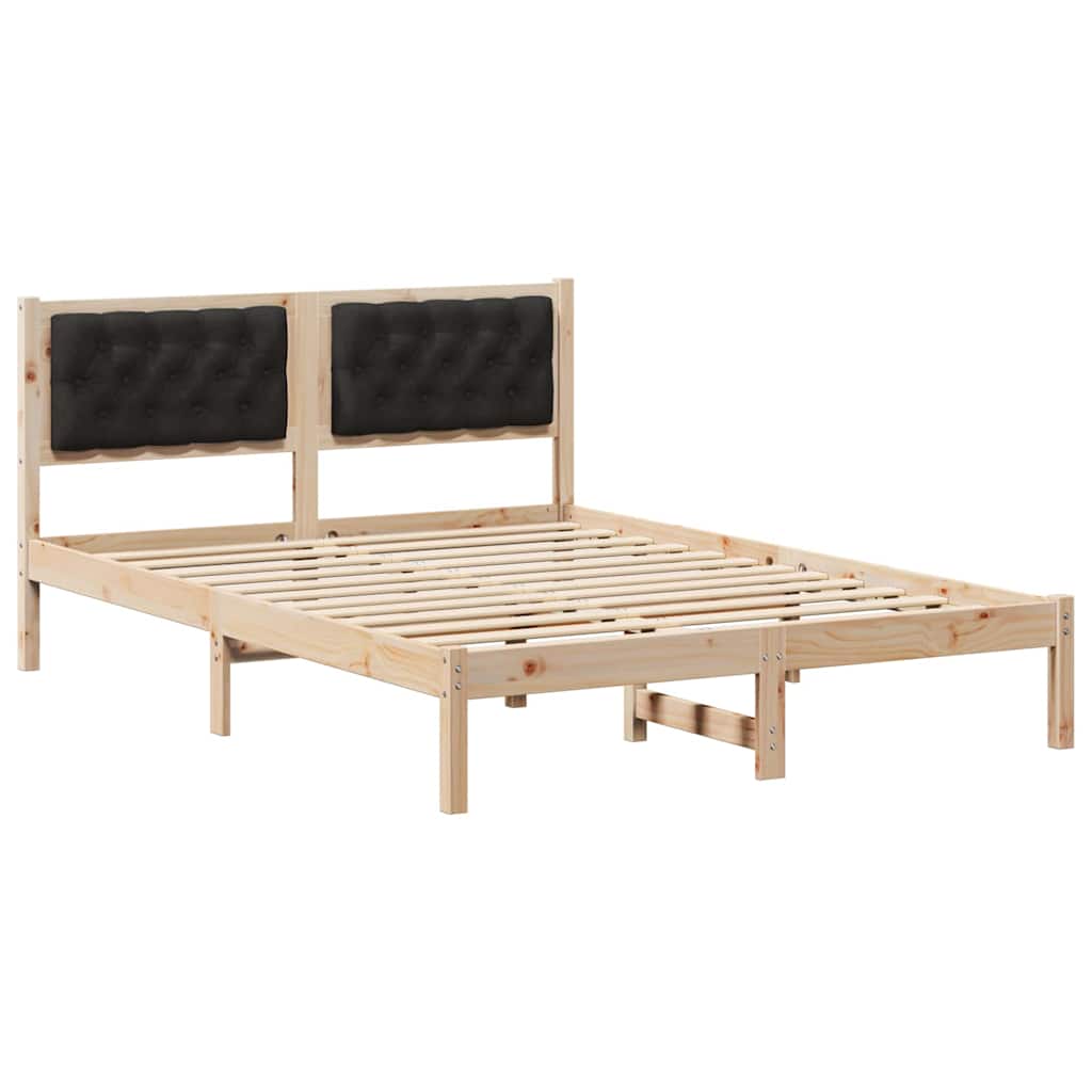 vidaXL Ramka łóżka Czarny 140 x 200 cm Lite drewno sosnowe