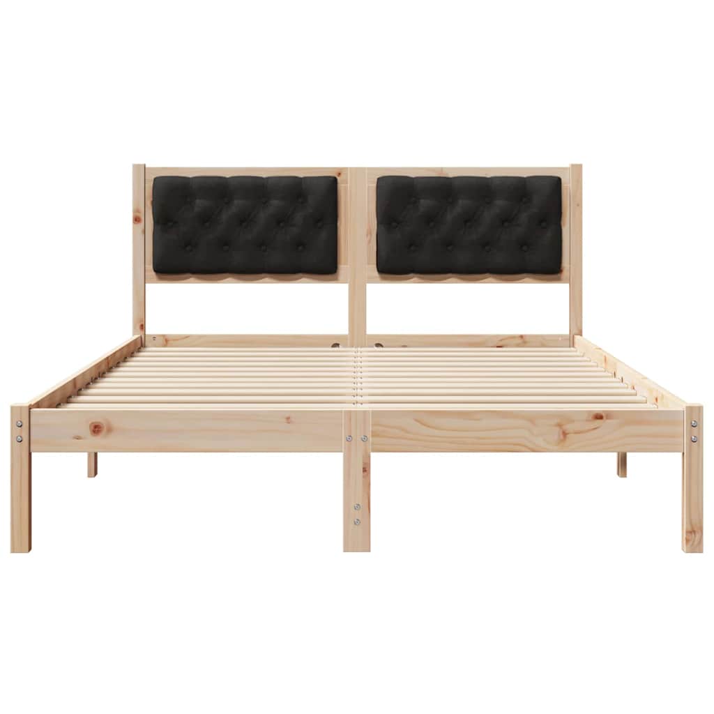 vidaXL Ramka łóżka Czarny 140 x 200 cm Lite drewno sosnowe