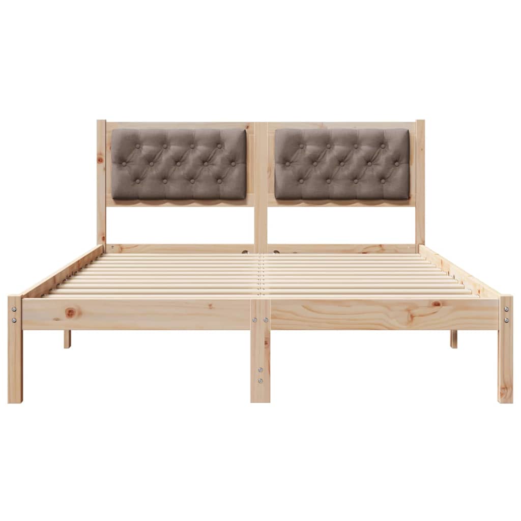 vidaXL Ramka łóżka Ciemnoszary 140 x 200 cm Lite drewno sosnowe