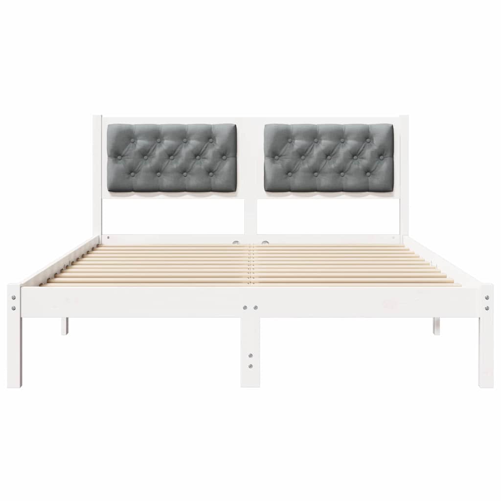 vidaXL Ramka łóżka Jasnoszary 140 x 200 cm Lite drewno sosnowe