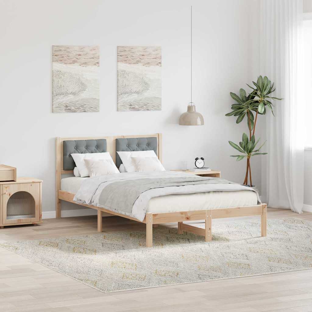 vidaXL Ramka łóżka Jasnoszary 120 x 200 cm Lite drewno sosnowe