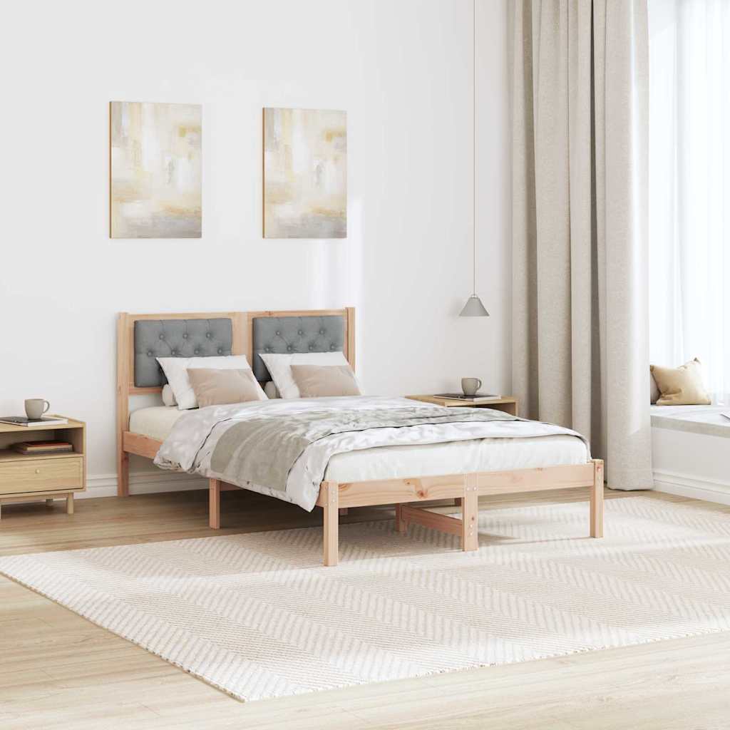 vidaXL Ramka łóżka Jasnoszary 120 x 200 cm Lite drewno sosnowe