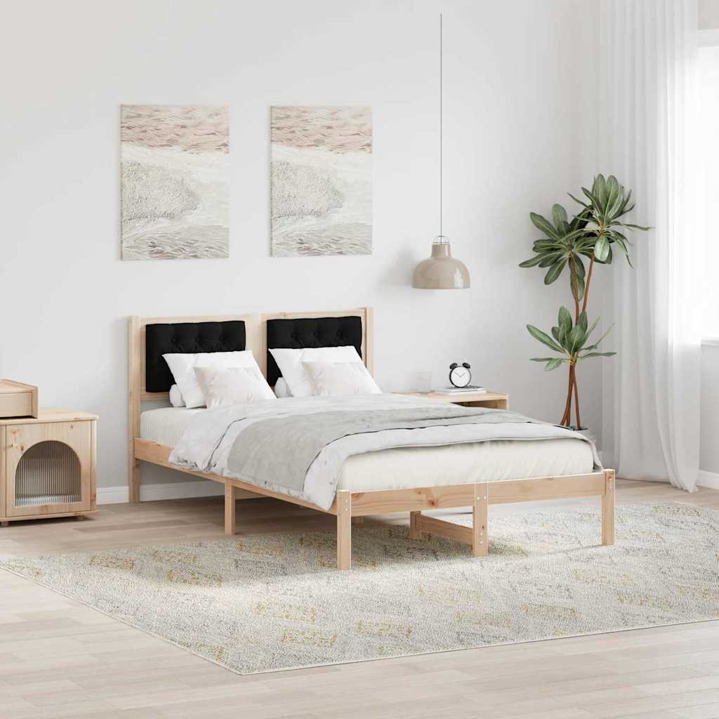 vidaXL Ramka łóżka Czarny 120 x 200 cm Lite drewno sosnowe
