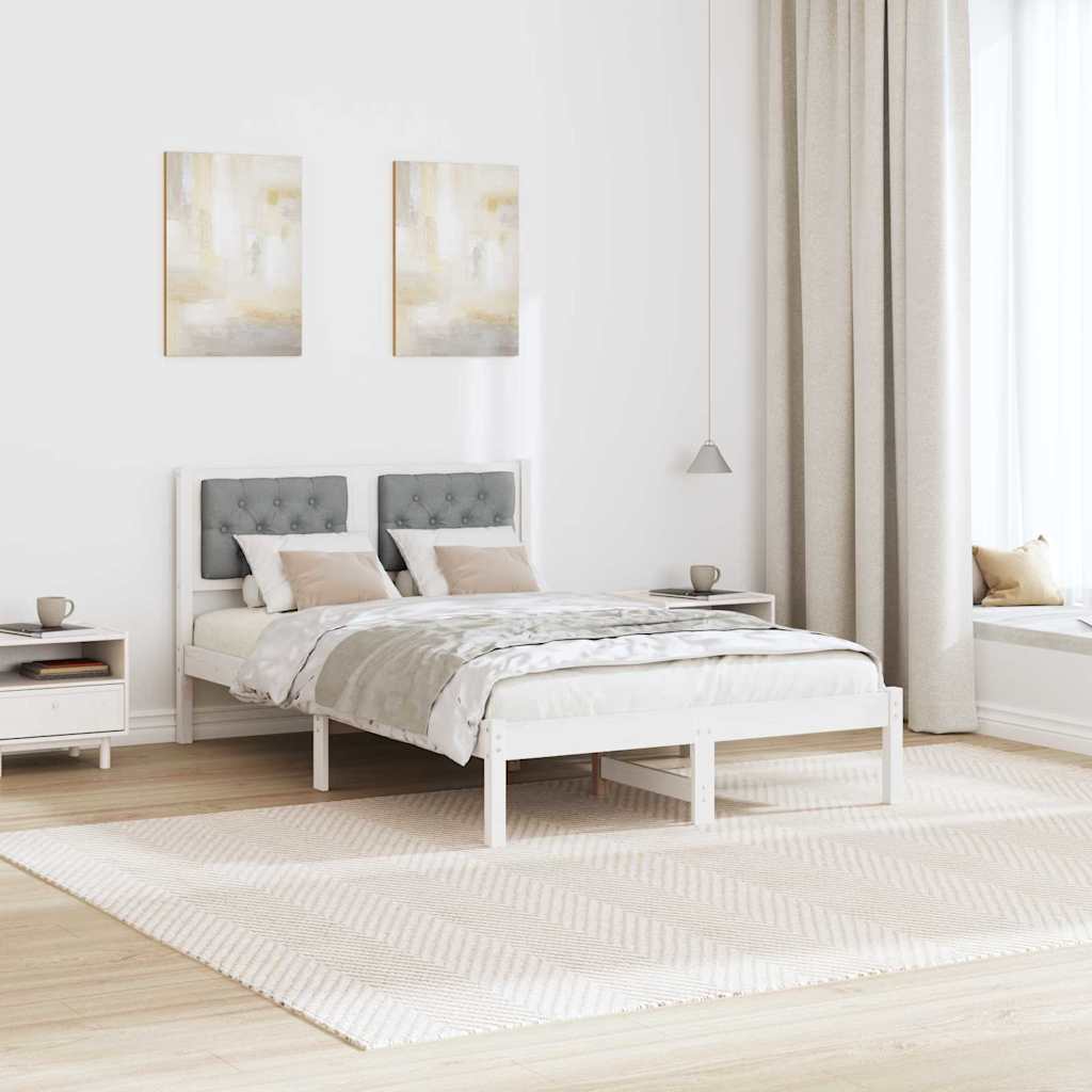 vidaXL Ramka łóżka Jasnoszary 120 x 200 cm Lite drewno sosnowe