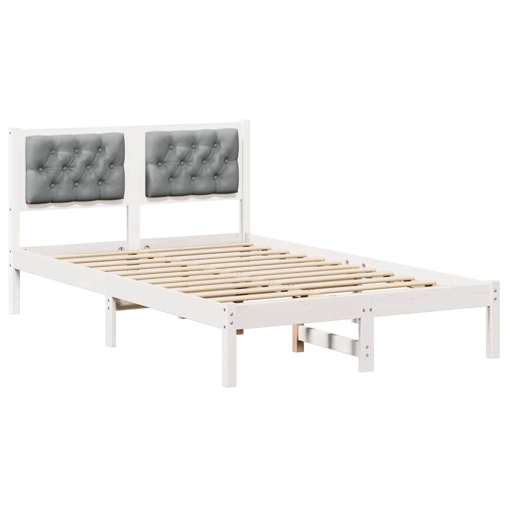vidaXL Ramka łóżka Jasnoszary 120 x 200 cm Lite drewno sosnowe