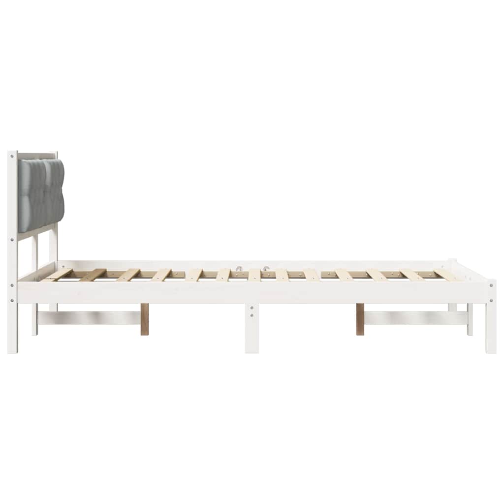 vidaXL Ramka łóżka Jasnoszary 120 x 200 cm Lite drewno sosnowe