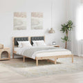 vidaXL Ramka łóżka Ciemnoszary 140 x 190 cm Lite drewno sosnowe