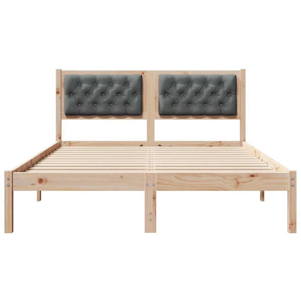 vidaXL Ramka łóżka Ciemnoszary 140 x 190 cm Lite drewno sosnowe