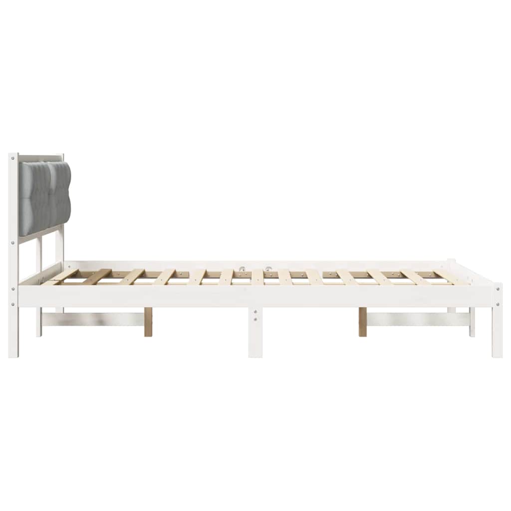 vidaXL Ramka łóżka Jasnoszary 140 x 190 cm Lite drewno sosnowe