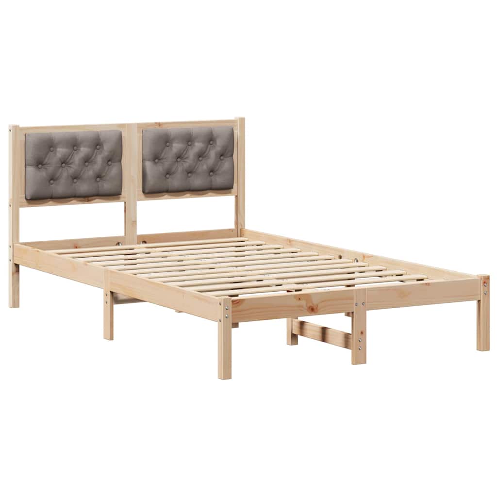 vidaXL Ramka łóżka Ciemnoszary 135 x 190 cm Lite drewno sosnowe