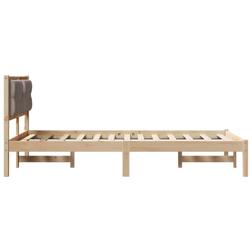 vidaXL Ramka łóżka Ciemnoszary 135 x 190 cm Lite drewno sosnowe