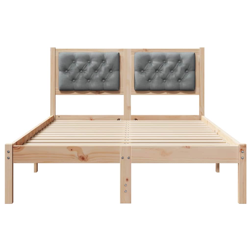 vidaXL Ramka łóżka Jasnoszary 120 x 190 cm Lite drewno sosnowe