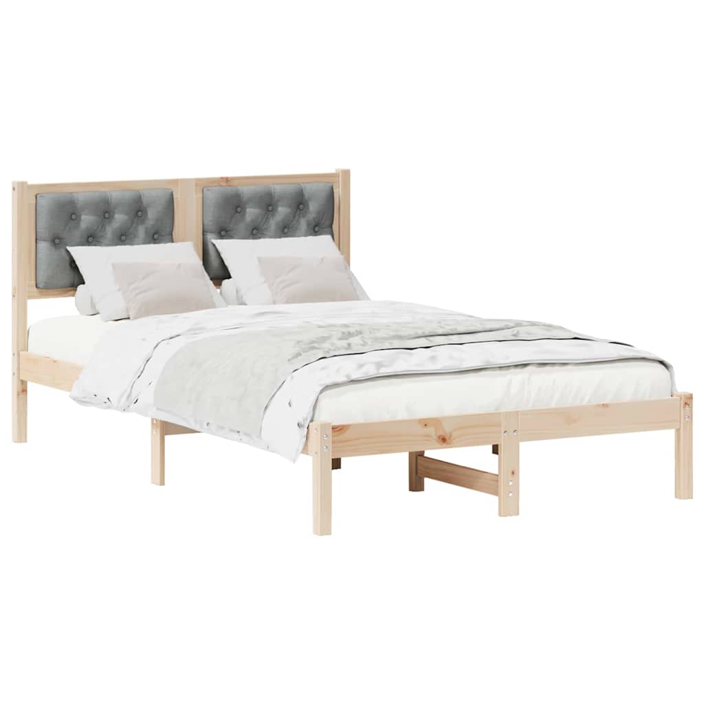 vidaXL Ramka łóżka Jasnoszary 120 x 190 cm Lite drewno sosnowe