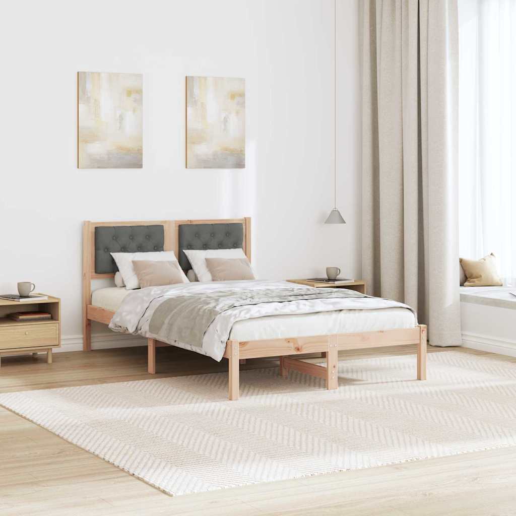 vidaXL Ramka łóżka Ciemnoszary 120 x 190 cm Lite drewno sosnowe