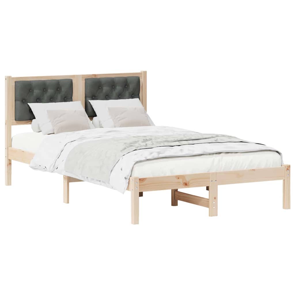 vidaXL Ramka łóżka Ciemnoszary 120 x 190 cm Lite drewno sosnowe