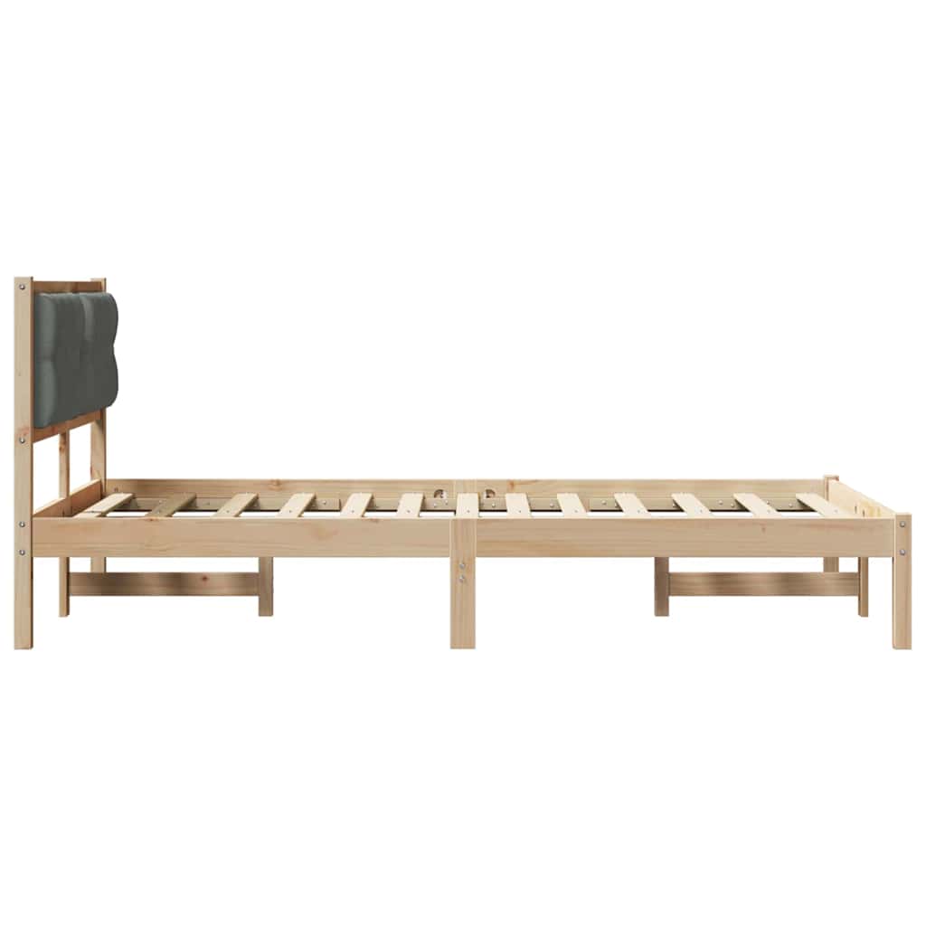 vidaXL Ramka łóżka Ciemnoszary 120 x 190 cm Lite drewno sosnowe