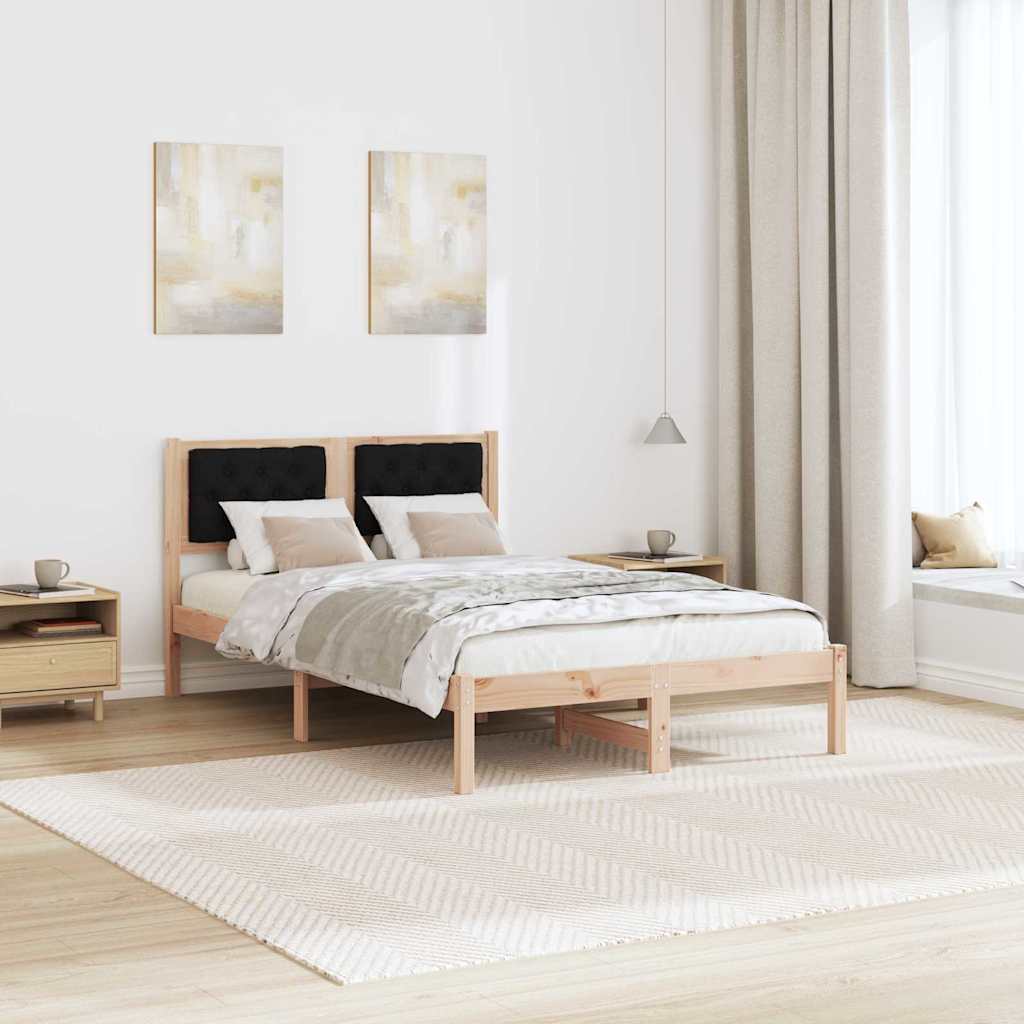 vidaXL Ramka łóżka Czarny 120 x 190 cm Lite drewno sosnowe