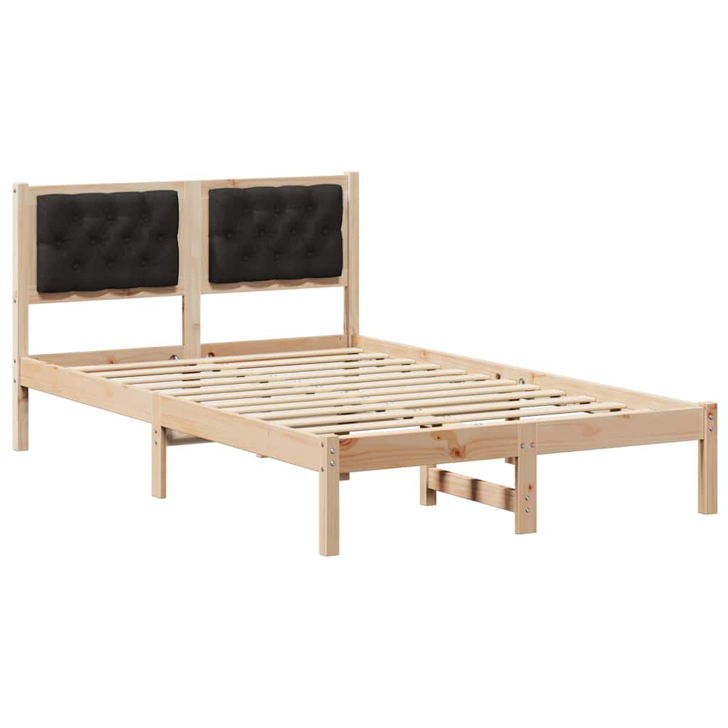 vidaXL Ramka łóżka Czarny 120 x 190 cm Lite drewno sosnowe