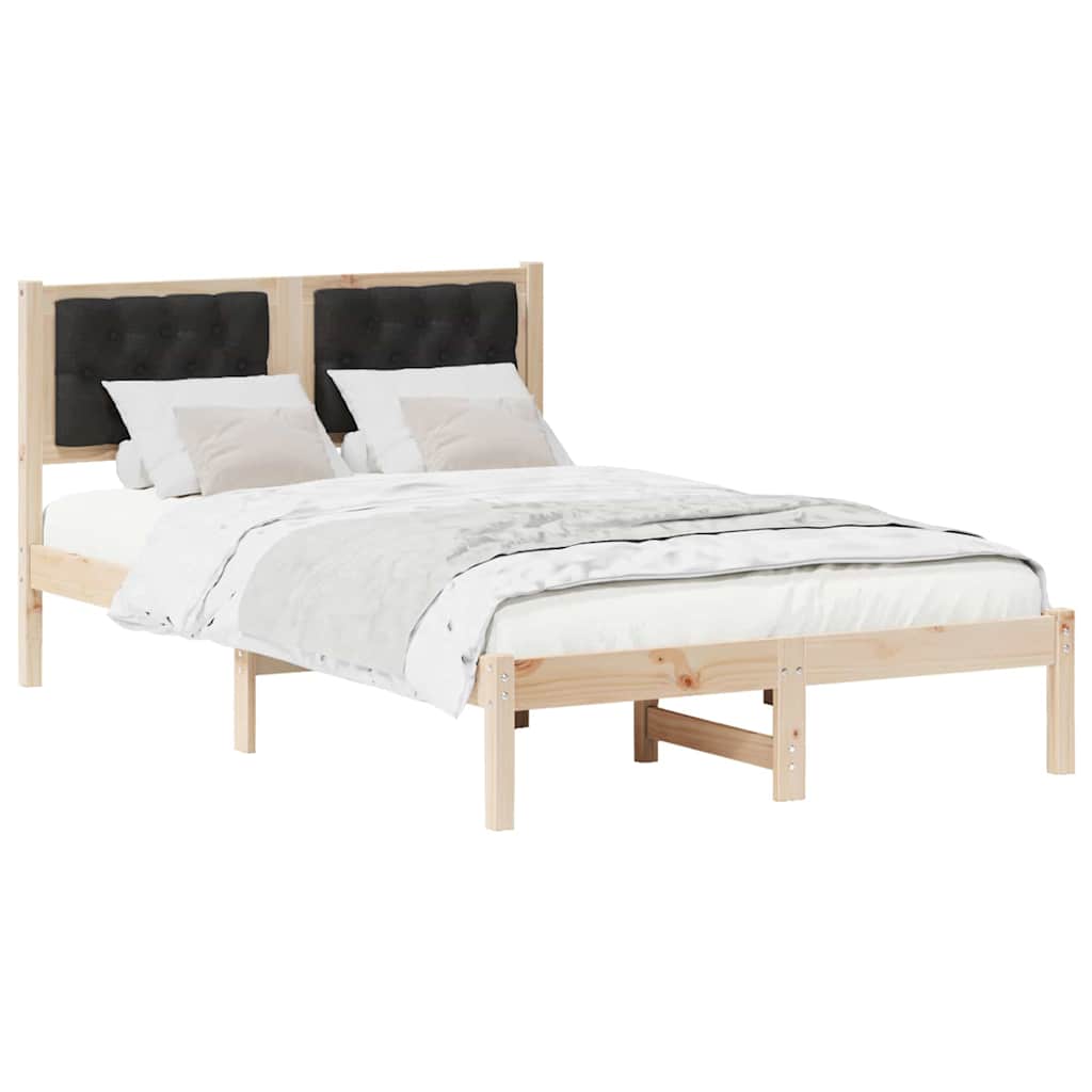 vidaXL Ramka łóżka Czarny 120 x 190 cm Lite drewno sosnowe
