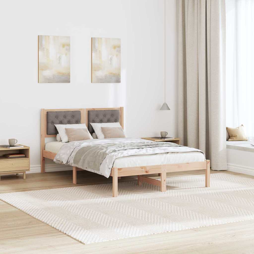 vidaXL Ramka łóżka Ciemnoszary 120 x 190 cm Lite drewno sosnowe