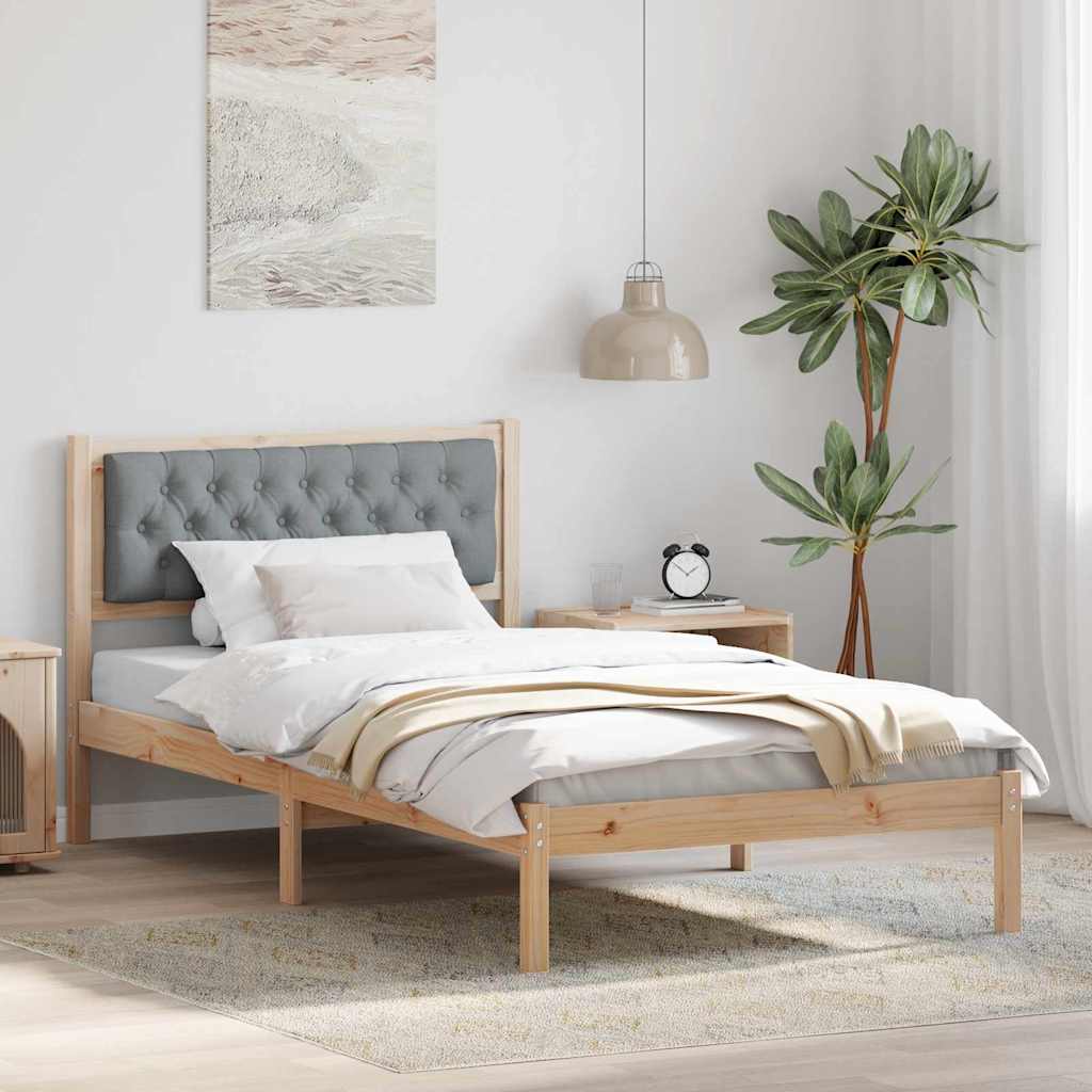 vidaXL Ramka łóżka Jasnoszary 100 x 200 cm Lite drewno sosnowe