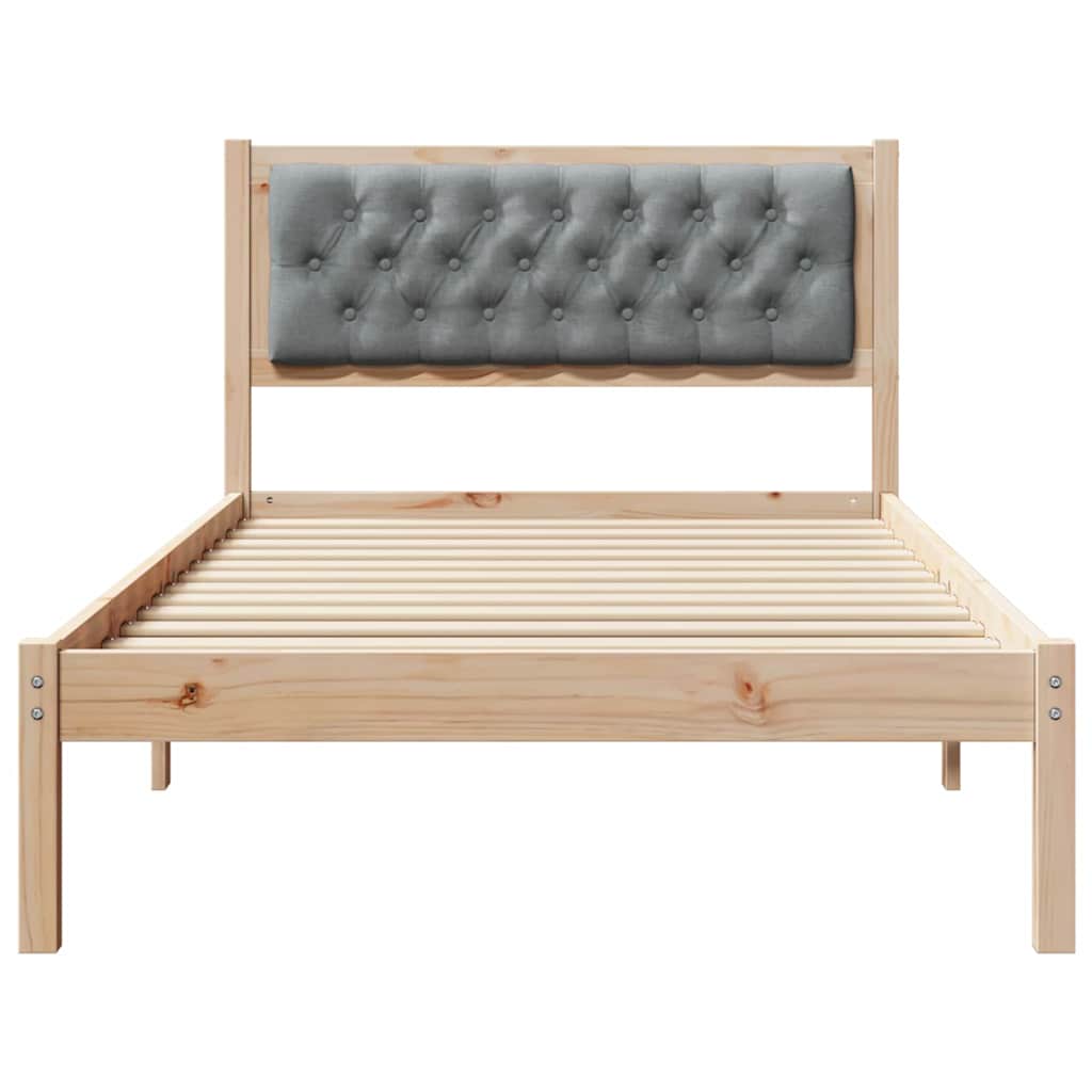 vidaXL Ramka łóżka Jasnoszary 100 x 200 cm Lite drewno sosnowe
