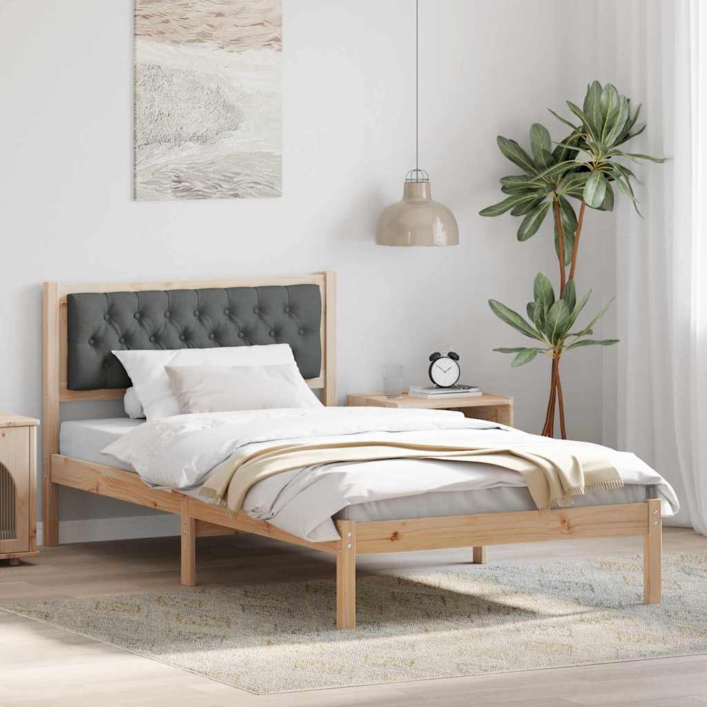 vidaXL Ramka łóżka Ciemnoszary 100 x 200 cm Lite drewno sosnowe