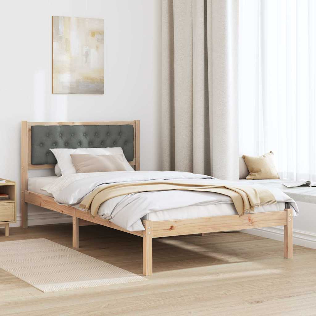 vidaXL Ramka łóżka Ciemnoszary 100 x 200 cm Lite drewno sosnowe