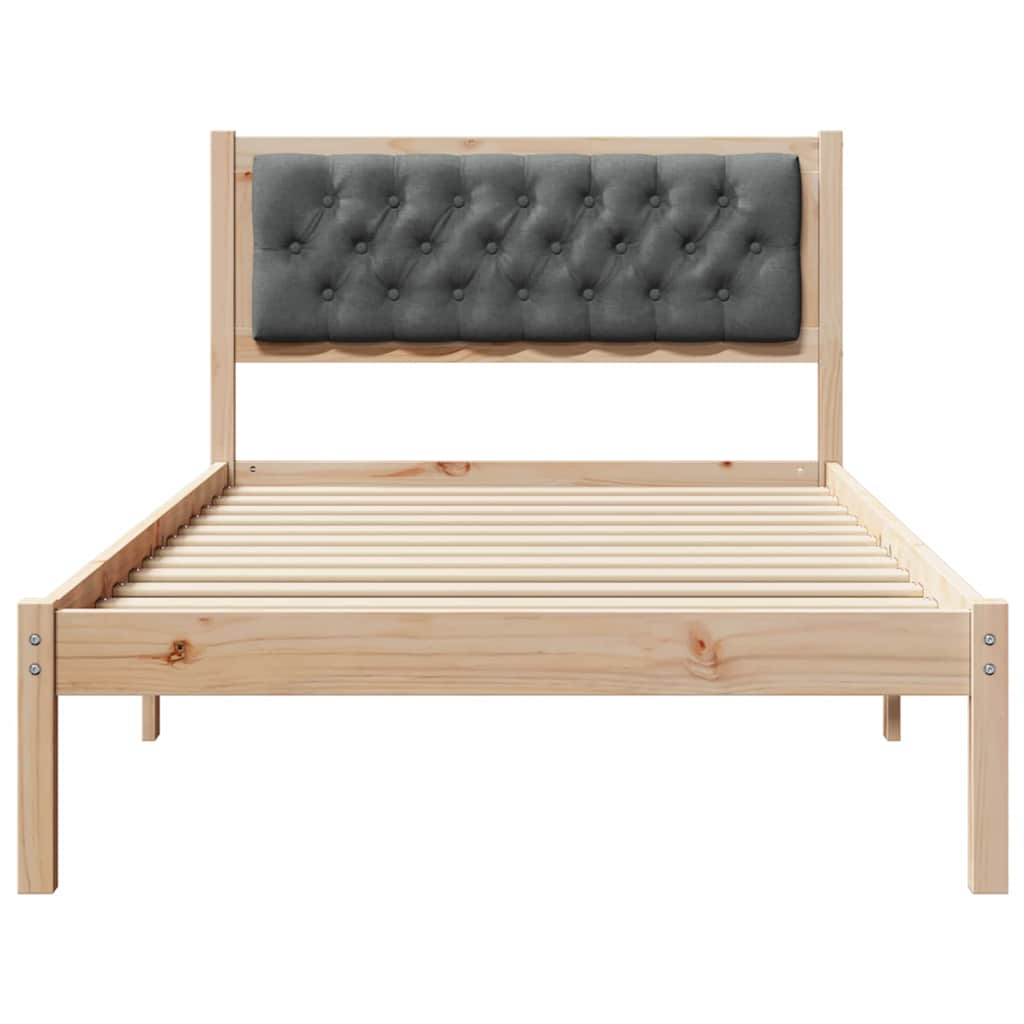 vidaXL Ramka łóżka Ciemnoszary 100 x 200 cm Lite drewno sosnowe