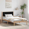 vidaXL Ramka łóżka Czarny 100 x 200 cm Lite drewno sosnowe