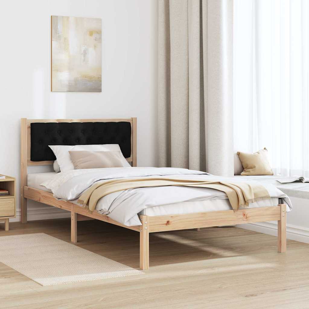 vidaXL Ramka łóżka Czarny 100 x 200 cm Lite drewno sosnowe