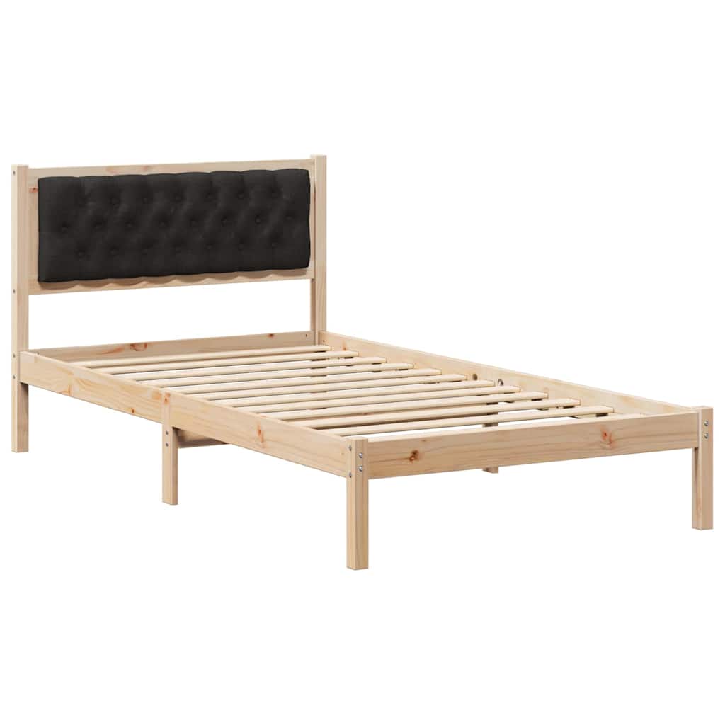 vidaXL Ramka łóżka Czarny 100 x 200 cm Lite drewno sosnowe
