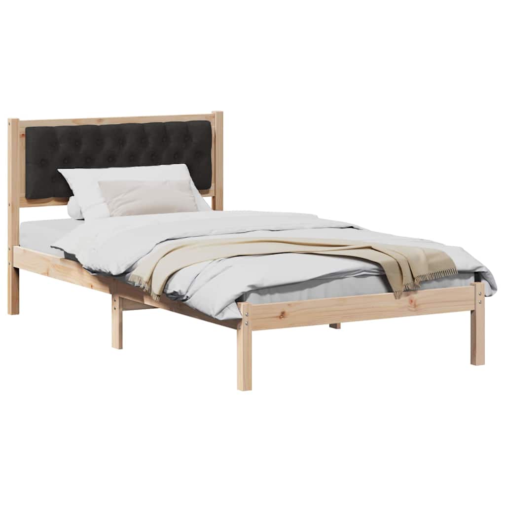 vidaXL Ramka łóżka Czarny 100 x 200 cm Lite drewno sosnowe