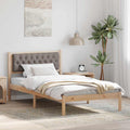 vidaXL Ramka łóżka Ciemnoszary 100 x 200 cm Lite drewno sosnowe