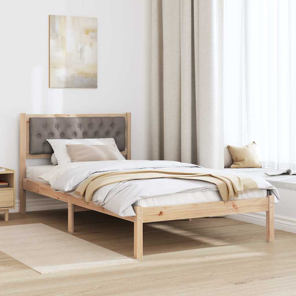 vidaXL Ramka łóżka Ciemnoszary 100 x 200 cm Lite drewno sosnowe