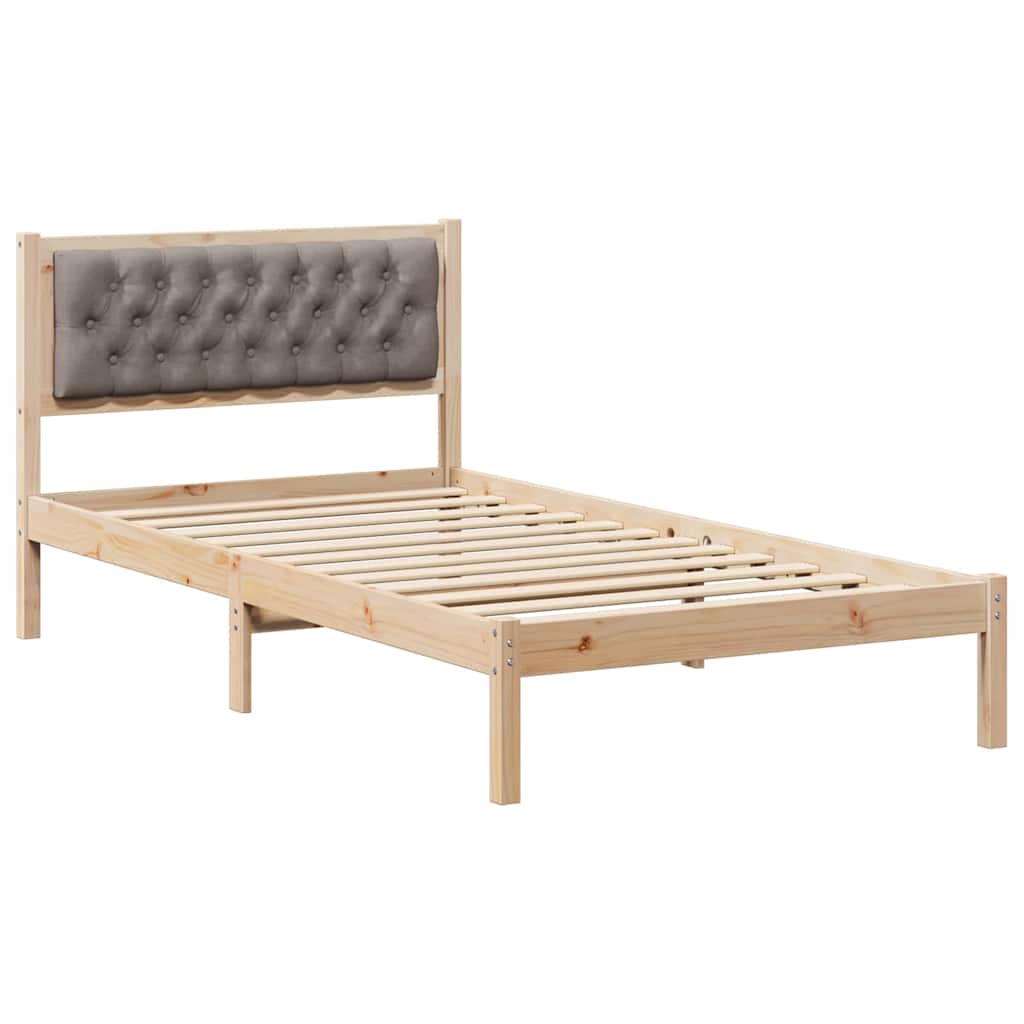 vidaXL Ramka łóżka Ciemnoszary 100 x 200 cm Lite drewno sosnowe