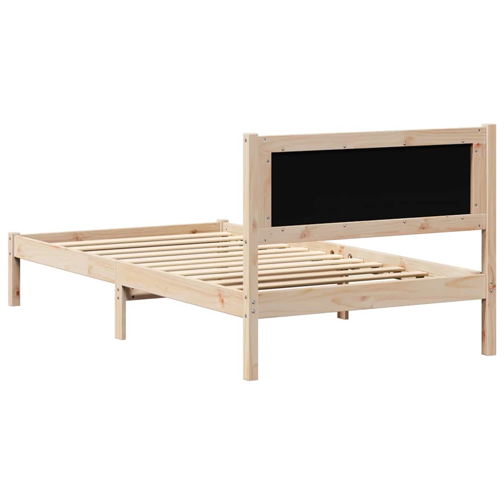 vidaXL Ramka łóżka Ciemnoszary 100 x 200 cm Lite drewno sosnowe