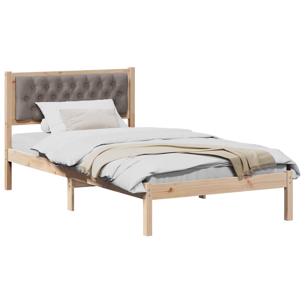 vidaXL Ramka łóżka Ciemnoszary 100 x 200 cm Lite drewno sosnowe
