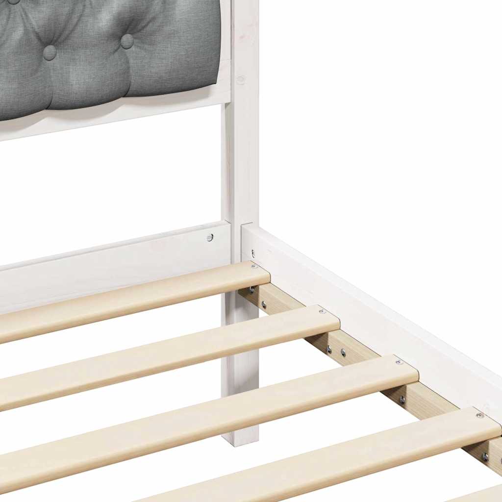 vidaXL Ramka łóżka Jasnoszary 100 x 200 cm Lite drewno sosnowe