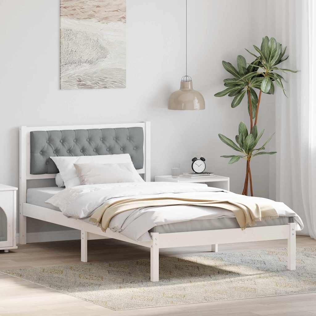 vidaXL Ramka łóżka Jasnoszary 100 x 200 cm Lite drewno sosnowe