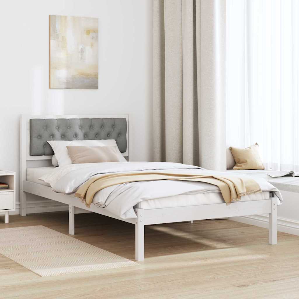 vidaXL Ramka łóżka Jasnoszary 100 x 200 cm Lite drewno sosnowe
