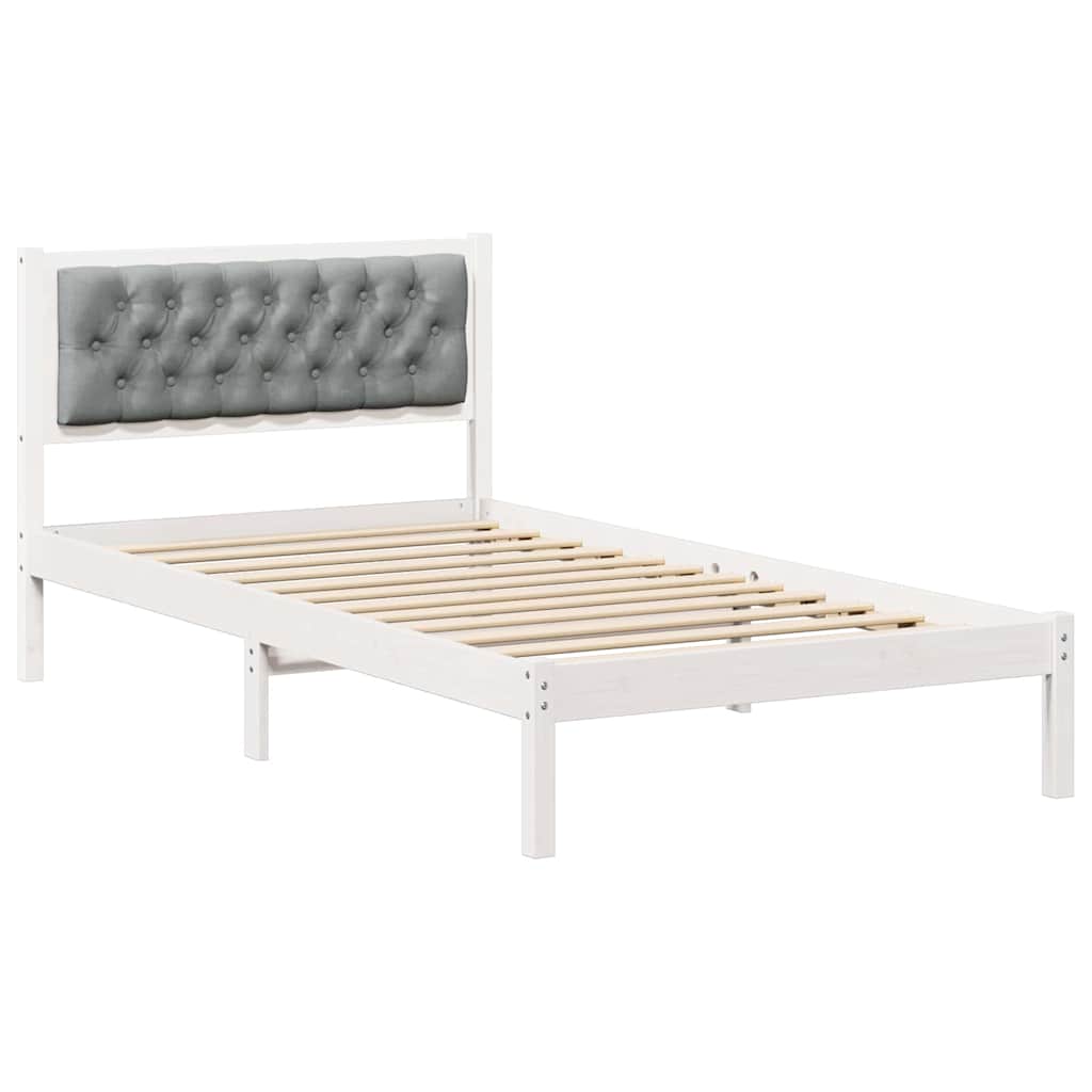 vidaXL Ramka łóżka Jasnoszary 100 x 200 cm Lite drewno sosnowe
